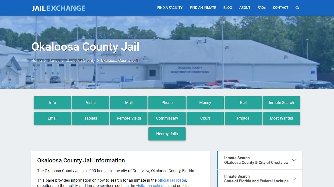 Okaloosa County Jail, FL Inmate Search, Information